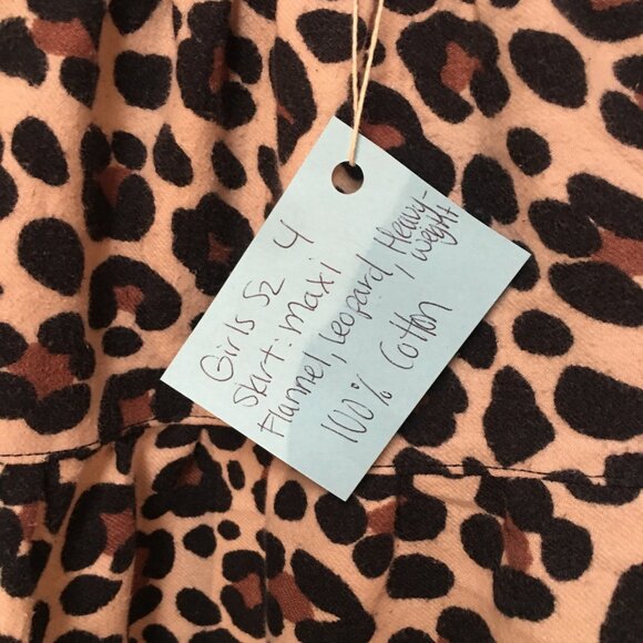 Skirt Flannel Girls 4 Maxi Leopard Print Ruffle Tiered Cotton Mom and Pop's Kids - Picture 3 of 9